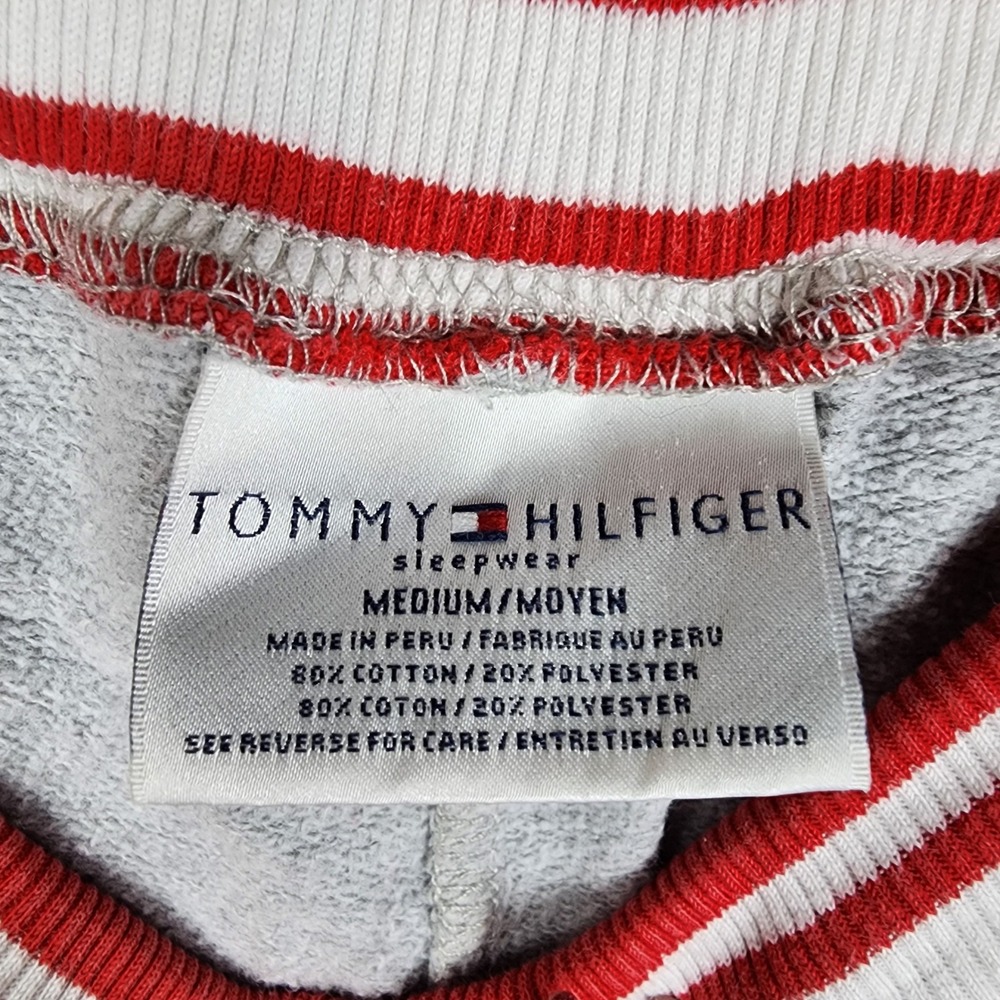 Tommy Hilfiger Sweatpants Women Medium Grey Red Striped Varsity Athletic Dept - Picture 8 of 8